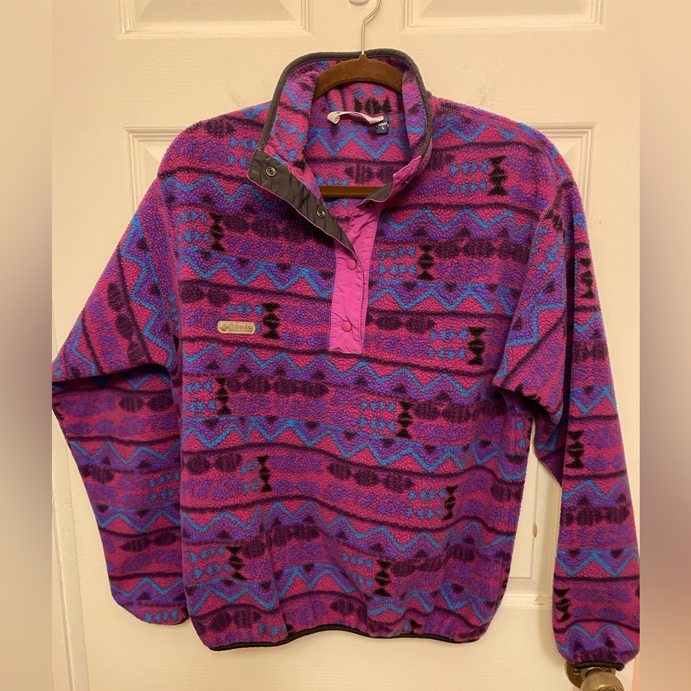 Columbia Vintage Fleece Sherpa Pullover 1990s Ladies Large